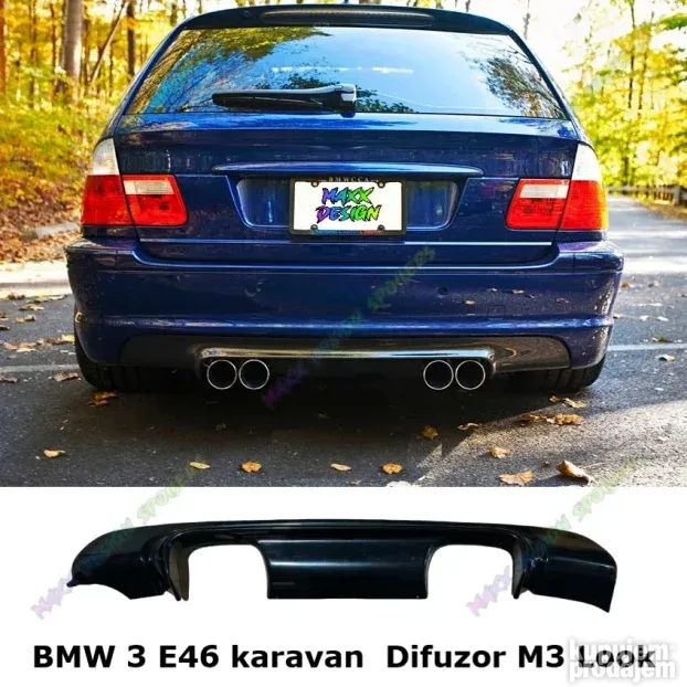 bmw 3 e46 karavan difuzor spojler za zadnji branik m3 look ...