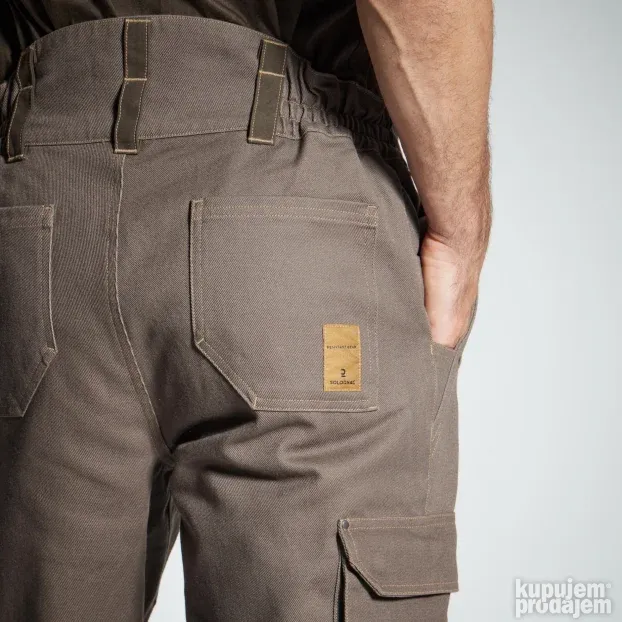 Lovacke pantalone 500 tople, otporne smeđe Solognac