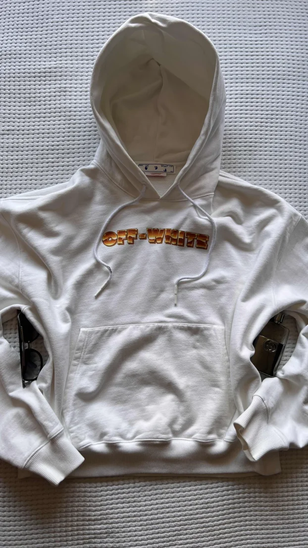 OFF WHITE ORIGINAL muski beli duks sa kapuljacom 2XL