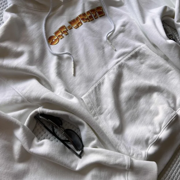 OFF WHITE ORIGINAL muski beli duks sa kapuljacom 2XL