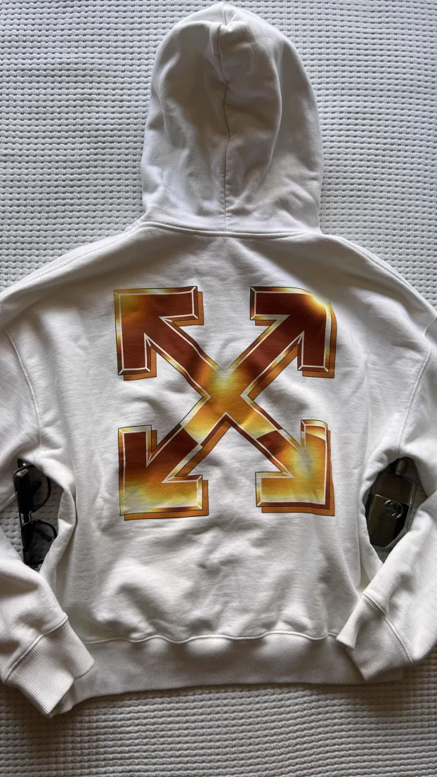 OFF WHITE ORIGINAL muski beli duks sa kapuljacom 2XL