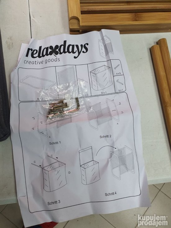 Korpa za Ves 35x40x60cm od Bambusa 43L - Relaxdays