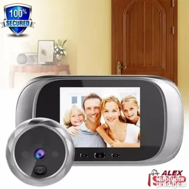 Digitalna špijunka i zvono za vrata sa kamerom i ekranom