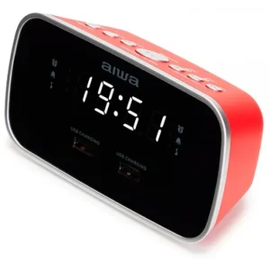 AIWA CRU 19 radio alarm clock red