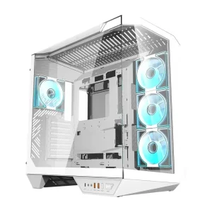 Darkflash Dy470 + 4 Pcs Fan + Gpu Holder White
