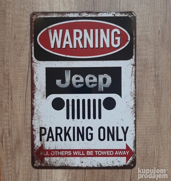 Metalna tabla JEEP Parking ONLY