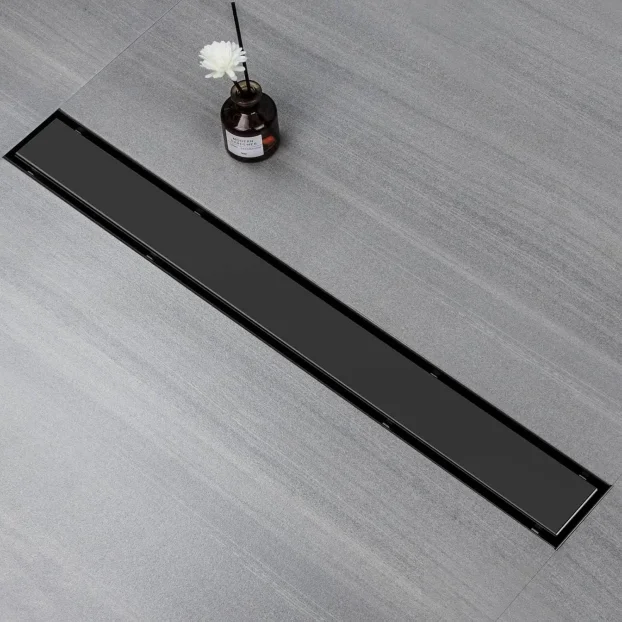 Kanalni linearni slivnik za tuš crni 80cm širina - NOVO