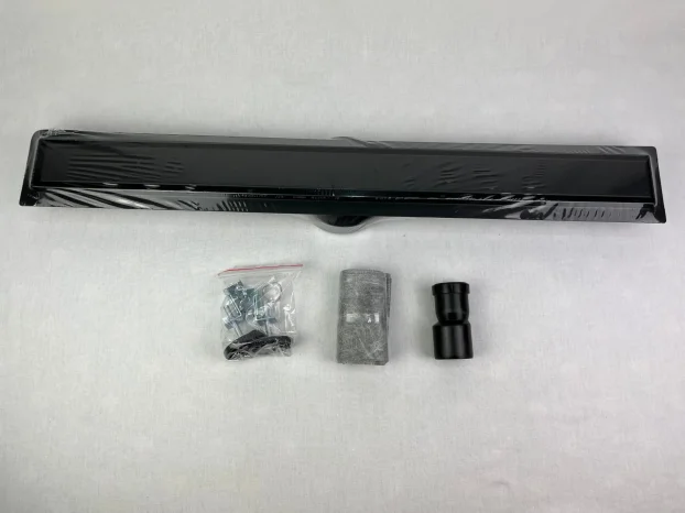 Kanalni linearni slivnik za tuš crni 80cm širina - NOVO