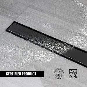 Kanalni linearni slivnik za tuš crni 80cm širina - NOVO