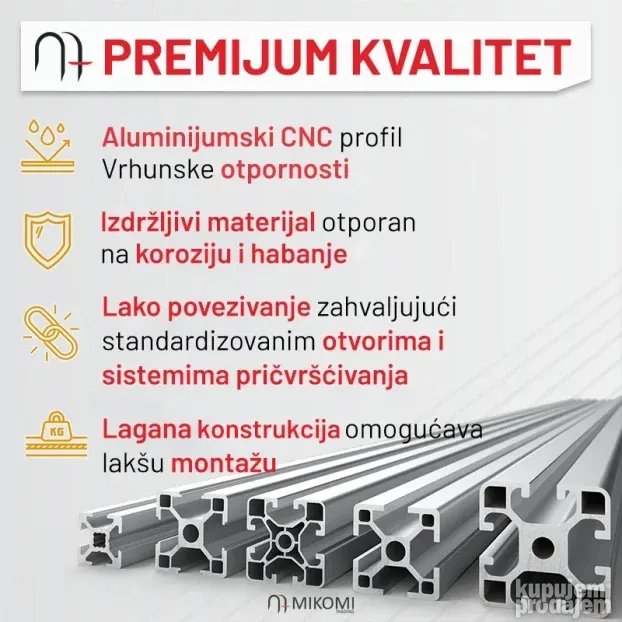 Aluminijumski profil CLAK 20x20 POVOLJNO
