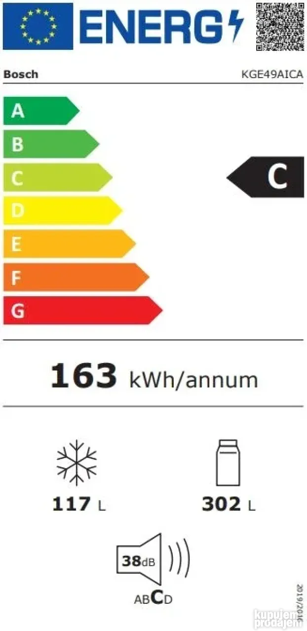 BOSCH KGE49AICA Kombinovani Frižider
