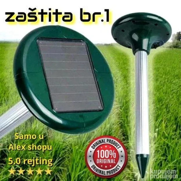 Solarni ultrazvučni rasterivač krtica, komaraca, zmija