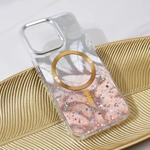 Torbica Magsafe Glitter za iPhone 13 Pro Max 6.7 - Zlatna