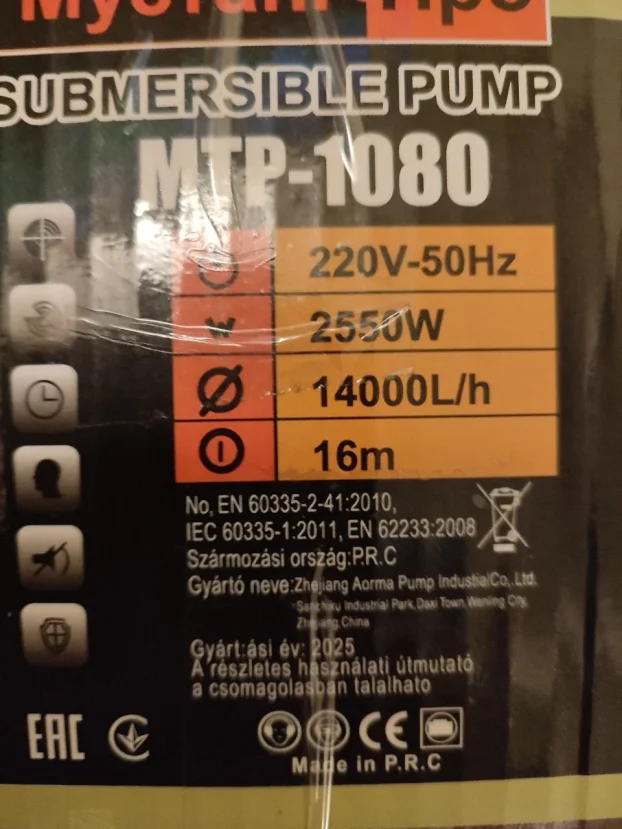 MTP-1080 Pumpa za Prljavu Vodu MUSTANG PRO 2550W