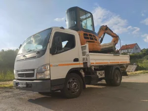 Mini bager iskopi, šahte, voda, kanalizacija, beton