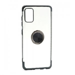 Samsung A41 Magnetic Ring Clear futrola crna
