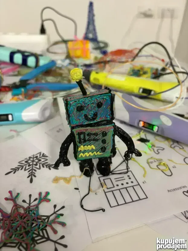 3D olovka + šabloni + boje KOMPLET, dostupno odmah! - 3D pen