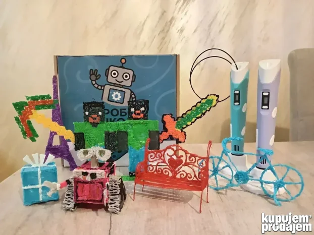 3D olovka + šabloni + boje KOMPLET, dostupno odmah! - 3D pen