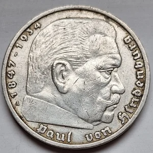 5 ReichsMark 1936 A Nemačka Srebro