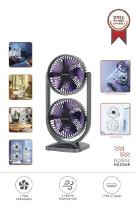 Dupli ventilator Prenosivi novi dizajn punjivog ventilatora