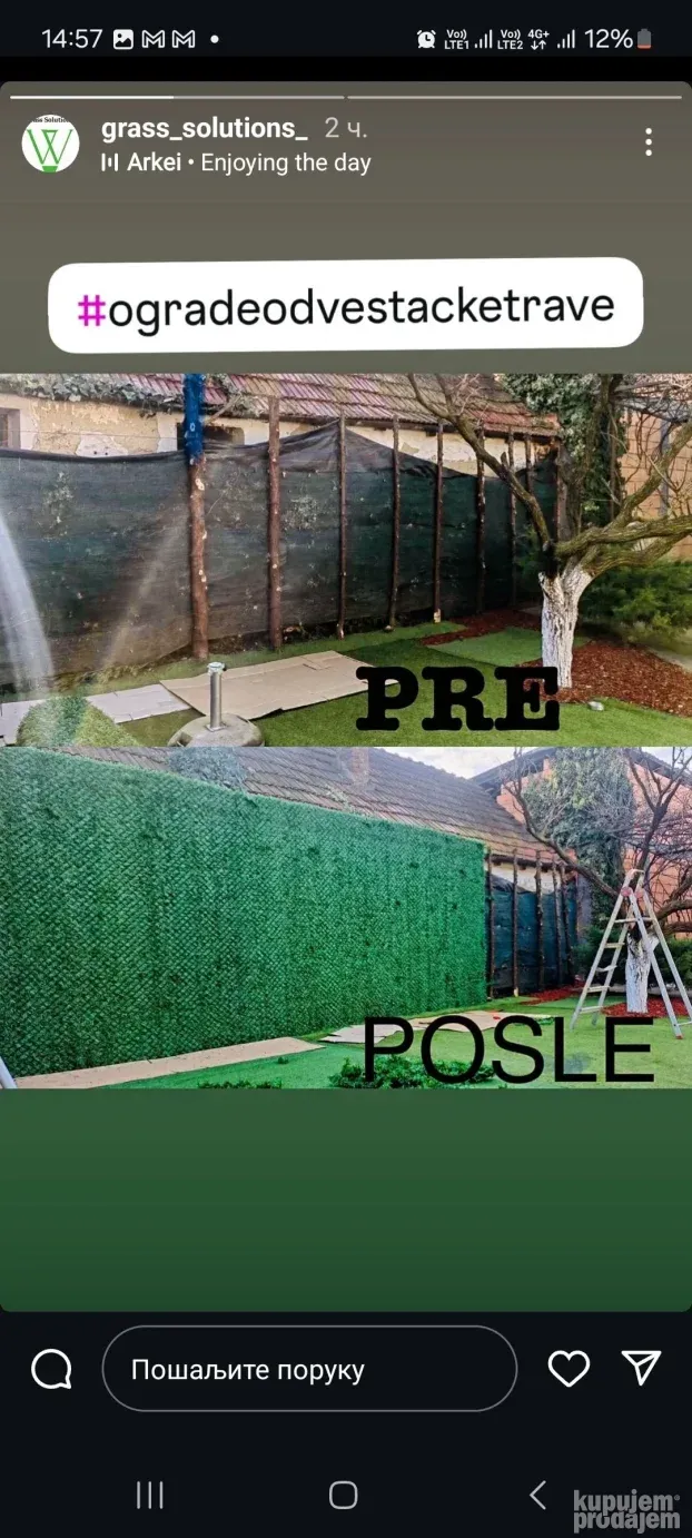 Ograde od vestacke trave, veštačka travaPROIZVODNJA PO MERI