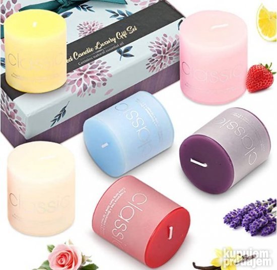 Dekorativne MIRIŠLJAVE Sveće VRHUNSKIH Aroma Classic 5x5