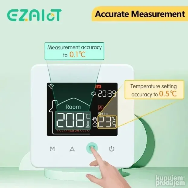 WiFi termostat 16A za elektricno, podno grejanje