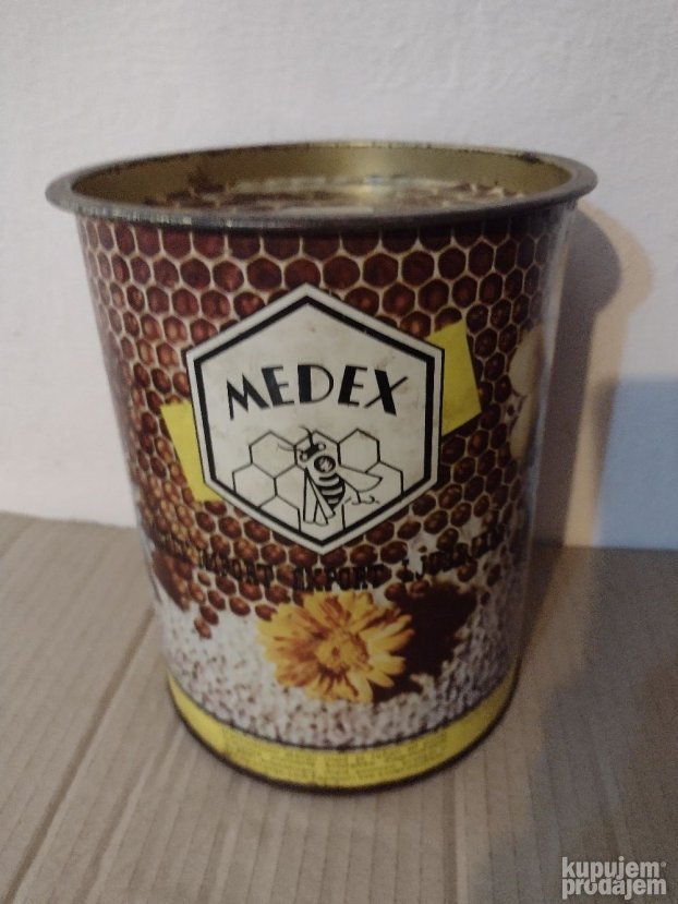 Stara limena kutija Med Medex ljubljana 4,5kg jugoslavija