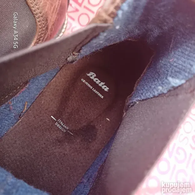 Bata 45 duboka kozna cipela djon sirova guma topp