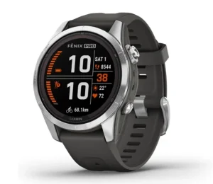 GARMIN Fenix 7S Pro Solar grafitszurke-ezust silicone belt