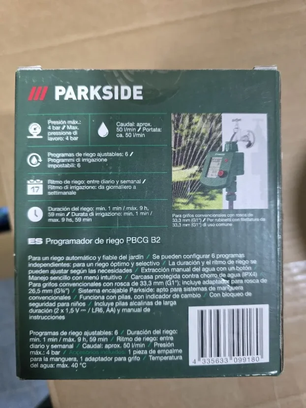 Programator, regulator navodnjavanja, Parkside PBCG B2