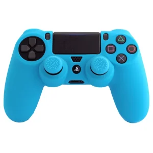 FR TEC Silicon case + thumb non slip PS4 blue
