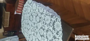 Pamučni  čipkani stolnjak ,prečnik 120cm