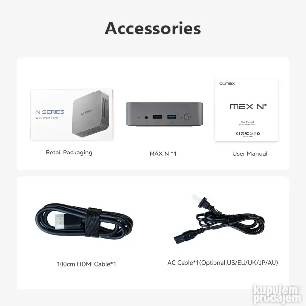 Mini PC Oumax Max N N95, 8GB, 256GB, Win11 PRO