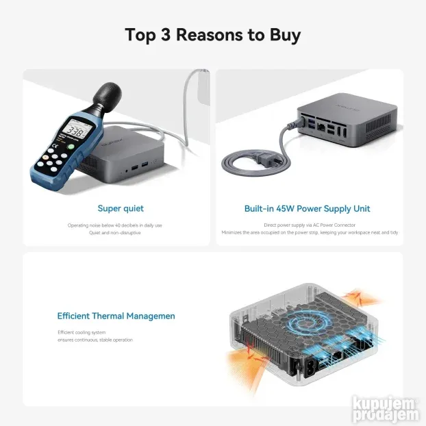 Mini PC Oumax Max N N95, 8GB, 256GB, Win11 PRO