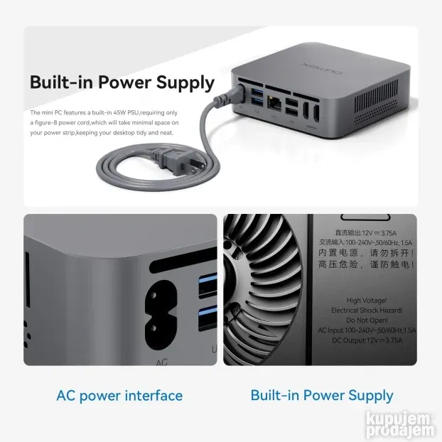 Mini PC Oumax Max N N95, 8GB, 256GB, Win11 PRO