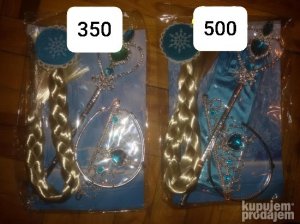 frozen Elsa set pletenica,kruna,stapic i rukavic