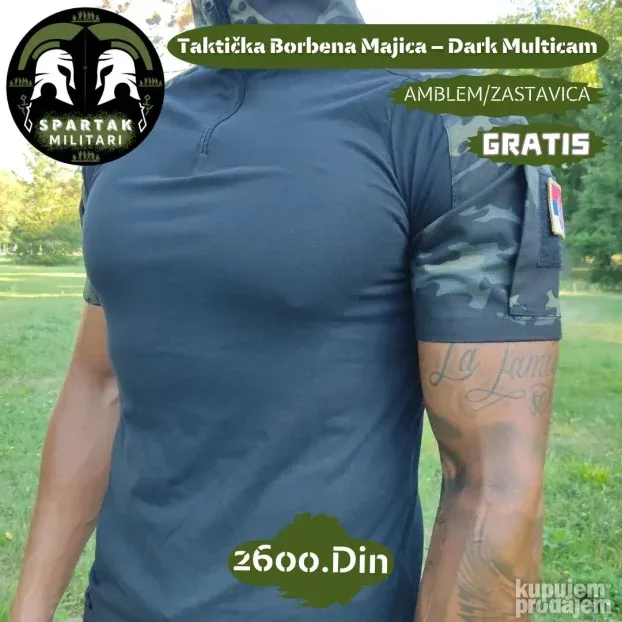 Taktička Majica - Crna - Od Green - Dark Multicam