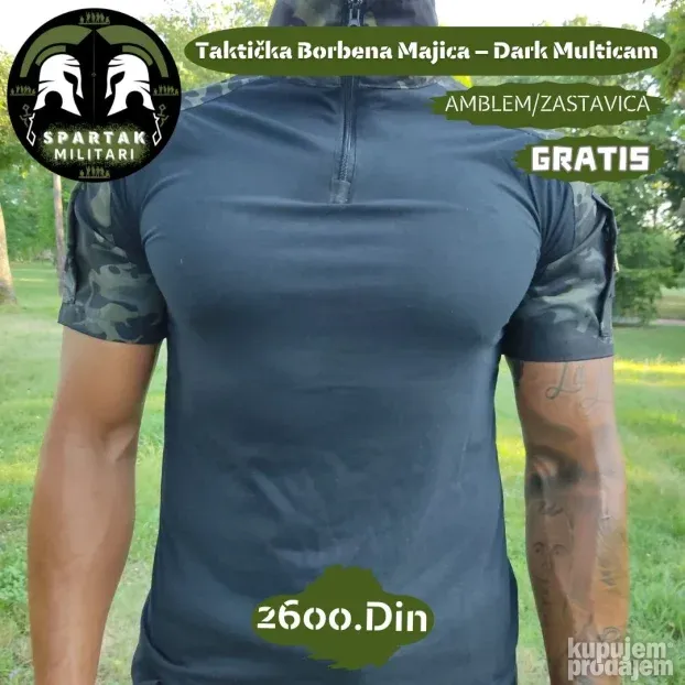 Taktička Majica - Crna - Od Green - Dark Multicam