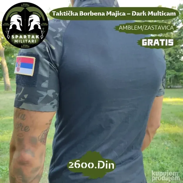 Taktička Majica - Crna - Od Green - Dark Multicam