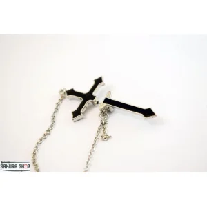 Goth Black Cross Minđuša V01 (N050)