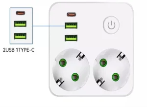 Dupla utičnica USB I tip C port 2500W