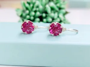 Srebrne mindjuse lila cirkon,PRAVO SREBRO.925