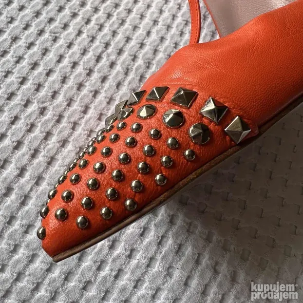 GUCCI ORIGINAL narandzaste kozne stikle sandale 40.5 26-26cm