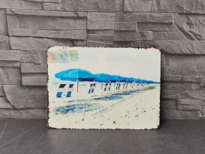 Razglednica sa mora limena ukrasna tabla 26x19cm