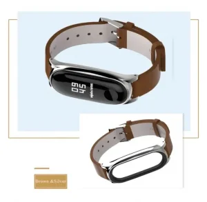 Xiaomi mi band 3/4 kozna braon narukvica