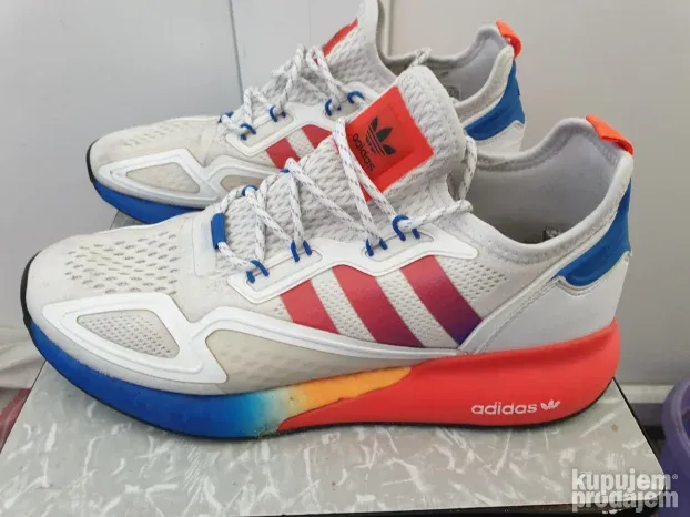 Adidas ZX 2K Boost White Solar Red Blue original patika