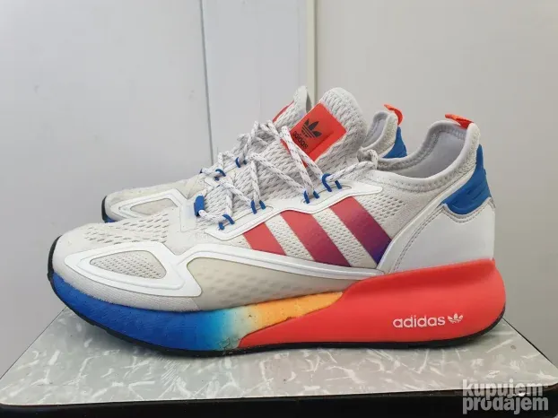 Adidas ZX 2K Boost White Solar Red Blue original patika