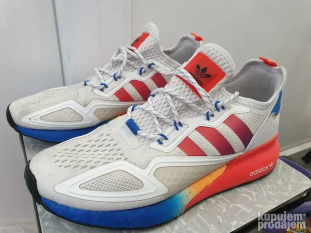 Adidas ZX 2K Boost White Solar Red Blue original patika