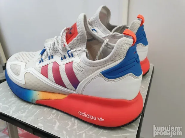 Adidas ZX 2K Boost White Solar Red Blue original patika